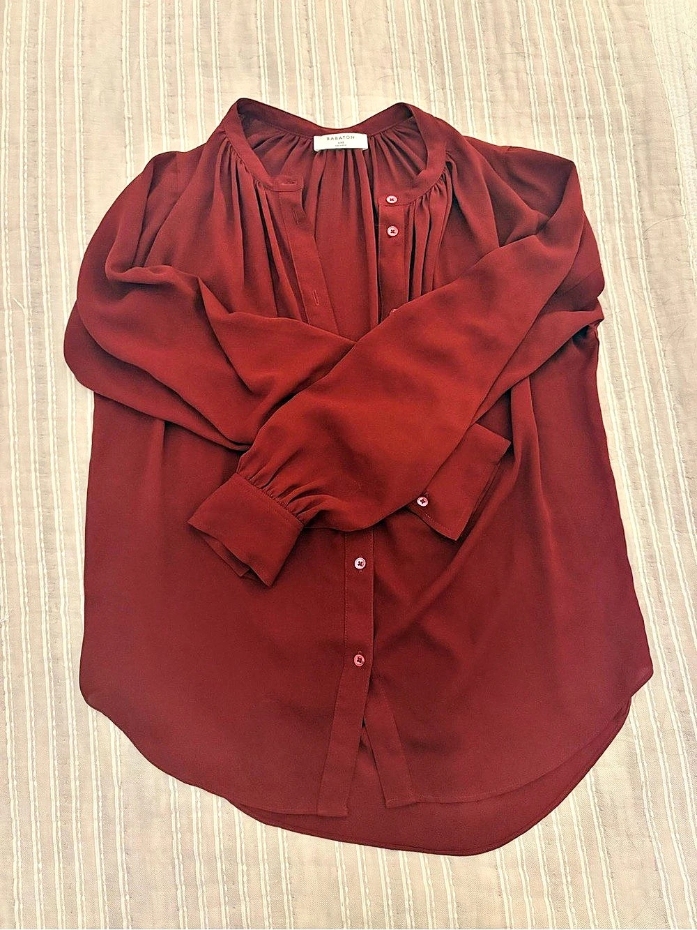 Babaton Aritzia Burgundy/Wine Blouse Size XXS